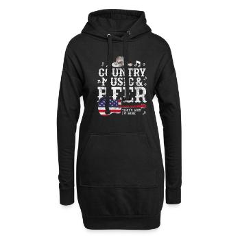 Country - Hoodie-Kleid - Schwarz - Vorne