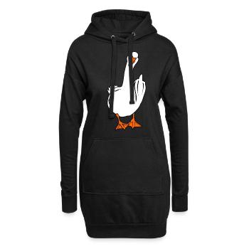 Grumpy Goose Middle Finger Geese - Hoodie-Kleid - Schwarz - Vorne