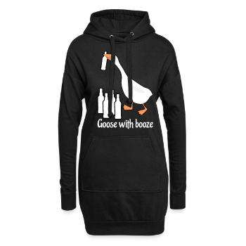 Goose with Booze Geese - Hoodie-Kleid - Schwarz - Vorne