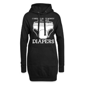 Diapers Baby Babies - Hoodie-Kleid - Schwarz - Vorne