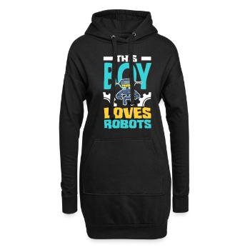 Programmeur de robots robotiques - Sweat-shirt à capuche long Femme - noir - Devant