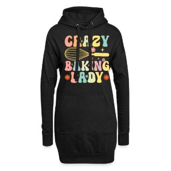 Crazy Baking Lady Groovy Baking Girl Chef Boulanger - Sweat-shirt à capuche long Femme - noir - Devant