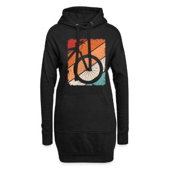 VTT rétro - Sweat-shirt à capuche long Femme - noir - Devant