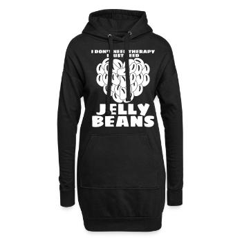 Bonbons à la gelée Coeur de bonbons à la gelée de haricots - Sweat-shirt à capuche long Femme - noir - Devant