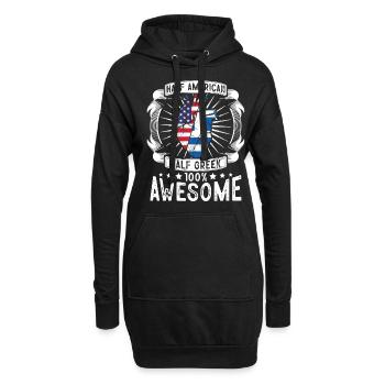 Drapeau grec des États-Unis - moitié américain moitié grec - Sweat-shirt à capuche long Femme - noir - Devant
