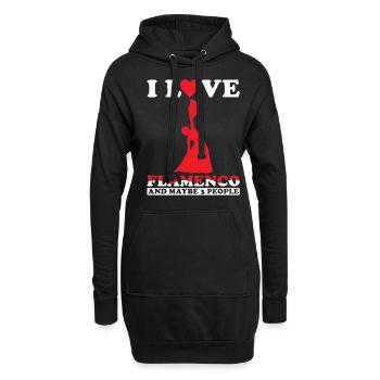 Ich Liebe Flamenco und Vielleicht 3 Leute - Hoodie-Kleid - Schwarz - Vorne