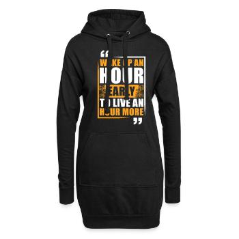Motivation Se lever tôt Réussir en disant - Sweat-shirt à capuche long Femme - noir - Devant