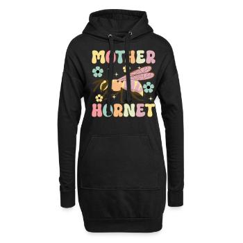 Mutter Hornisse Groovy Imker Mutter Bienenzucht Bi - Hoodie-Kleid - Schwarz - Vorne