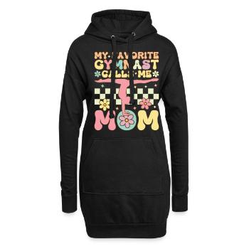 Ma gymnaste préférée m’appelle maman gymnastique Toc - Sweat-shirt à capuche long Femme - noir - Devant