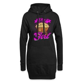 Farmer Paille Bale Hay Bale Hay Girl - Sweat-shirt à capuche long Femme - noir - Devant