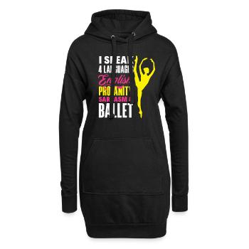 Süßes Ballerina Ballettänzerin Geschenk - Hoodie-Kleid - Schwarz - Vorne
