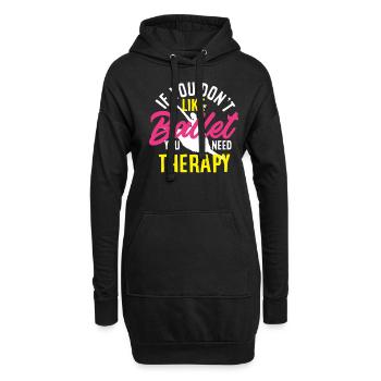 Süßes Ballerina Ballettänzerin Geschenk - Hoodie-Kleid - Schwarz - Vorne