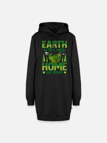 Tag Der Erde Die Erde Ist Das Einzige Zuhause - Hoodie-Kleid - Schwarz