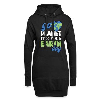Earth Day – Feiern Sie Earth Love World Day - Hoodie-Kleid - Schwarz - Vorne