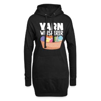 Drôle de tricot à l’aiguille à tricoter cadeau - Sweat-shirt à capuche long Femme - noir - Devant