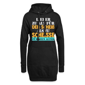 Zu Alt Für Den Scheiß - Hoodie-Kleid - Schwarz - Vorne