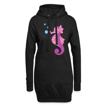 Kinder Seepferdchen Ozean Unterwasser - Hoodie-Kleid - Schwarz - Vorne