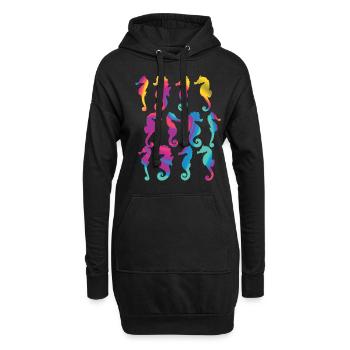 Hippocampe, Espèces, Océan, Sous L’eau - Sweat-shirt à capuche long Femme - noir - Devant