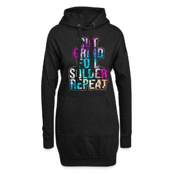 Peintre sur verre Artiste Peintre sur verre mosaïque - Sweat-shirt à capuche long Femme - noir - Devant