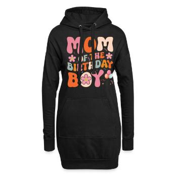 Mutter des Geburtstagskindes Groovy Mutter Familie - Hoodie-Kleid - Schwarz - Vorne
