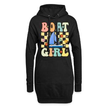 Boot Girl Groovy Boating Girl Femme Nautique - Sweat-shirt à capuche long Femme - noir - Devant