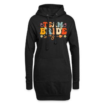 Team Bride Groovy Brautparty Junggesellinnenabschi - Hoodie-Kleid - Schwarz - Vorne