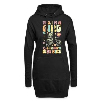 Je suis une fille oui, je conduis une moto tout-terrain gr - Sweat-shirt à capuche long Femme - noir - Devant
