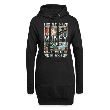 Vitrail artiste verrier peintre mosaïque artiste - Sweat-shirt à capuche long Femme - noir - Devant