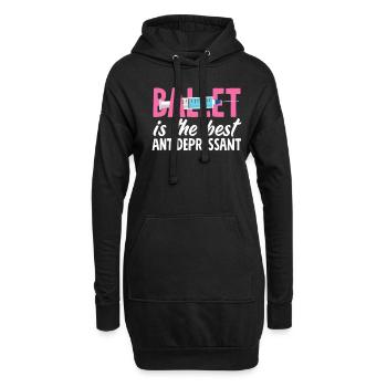 Süßes Ballerina Ballettänzerin Geschenk - Hoodie-Kleid - Schwarz - Vorne
