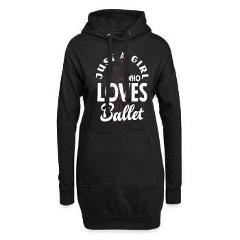 Süßes Ballerina Ballettänzerin Geschenk - Hoodie-Kleid - Schwarz - Vorne