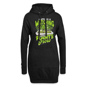 Microgreens Le bonheur, c’est de regarder vos plantes pousser - Sweat-shirt à capuche long Femme - noir - Devant