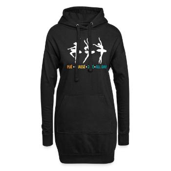 Süßes Ballerina Ballettänzerin Geschenk - Hoodie-Kleid - Schwarz - Vorne