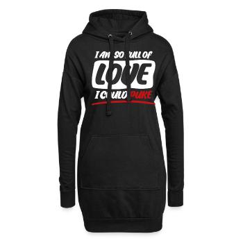 Saint-Valentin petite amie coeur amour - Sweat-shirt à capuche long Femme - noir - Devant