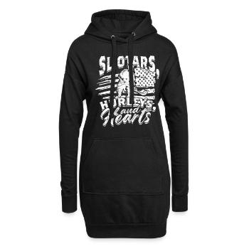 Hurling Sliotars, hurleys et cœur - Sweat-shirt à capuche long Femme - noir - Devant