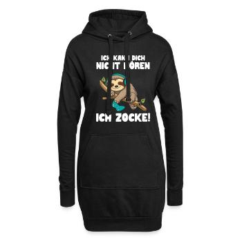 Je ne t’entends pas, je joue - Sweat-shirt à capuche long Femme - noir - Devant