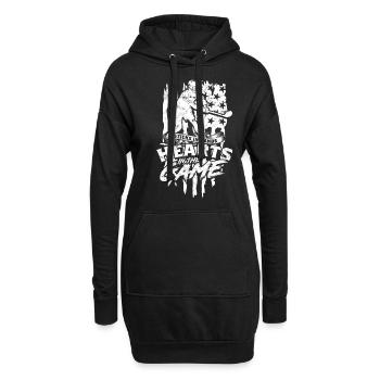 Bâtons de lancer dans les mains Cœurs dans le jeu - Sweat-shirt à capuche long Femme - noir - Devant
