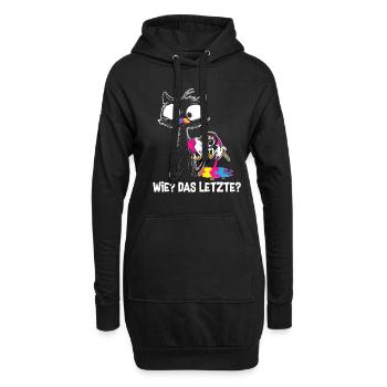 Comment le dernier chat mange les chats licornes - Sweat-shirt à capuche long Femme - noir - Devant