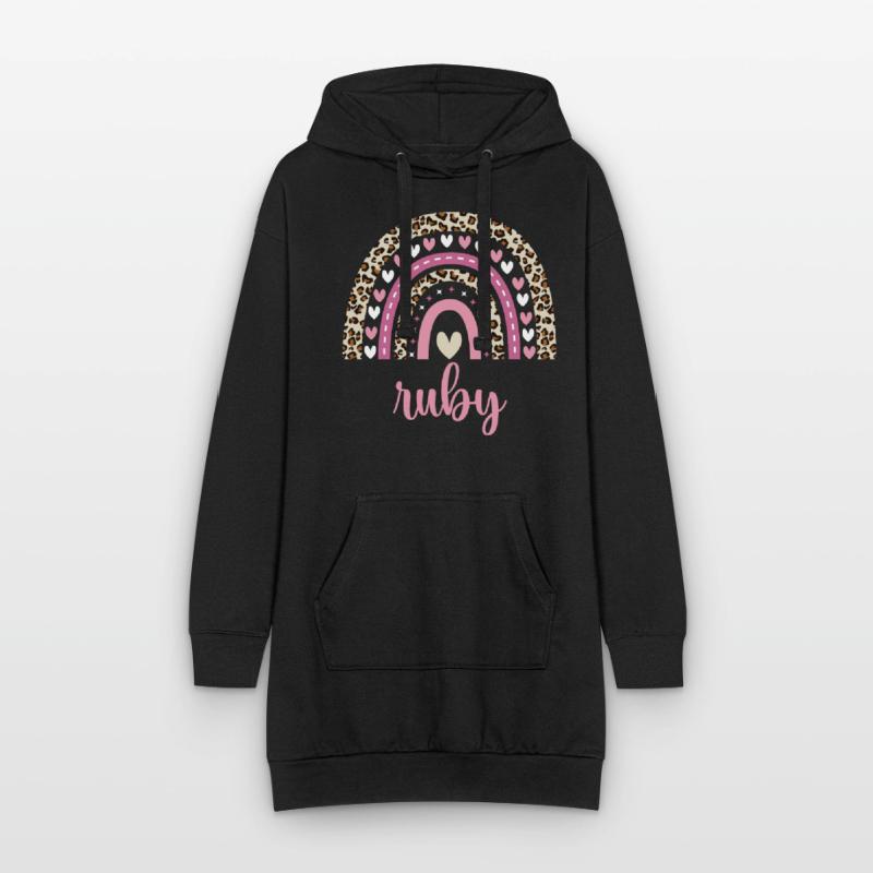 Ruby Regenbogen Name Geburtstag Ruby Hoodie-Kleid