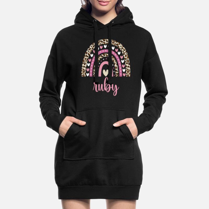 Ruby Regenbogen Name Geburtstag Ruby Hoodie-Kleid
