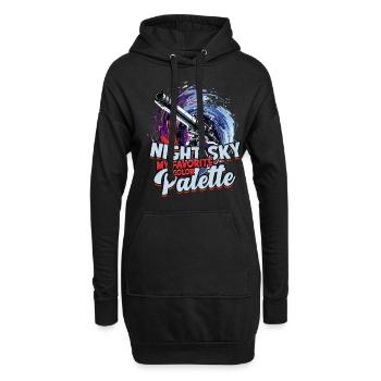Astrofotografie Night sky favorite color palette - Hoodie-Kleid - Schwarz - Vorne