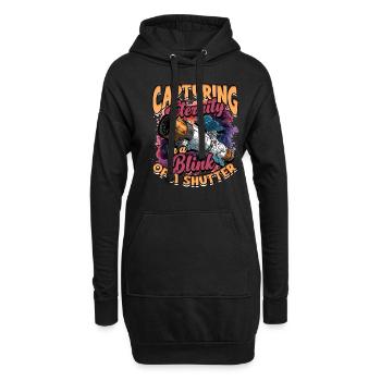 Astrophotographie - Sweat-shirt à capuche long Femme - noir - Devant