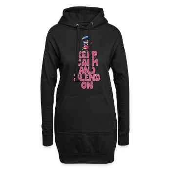 Keep Calm And Blend On Sommerfrische - Hoodie-Kleid - Schwarz - Vorne