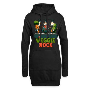 Veggie Rocks Musikband Karottenkumpels - Hoodie-Kleid - Schwarz - Vorne