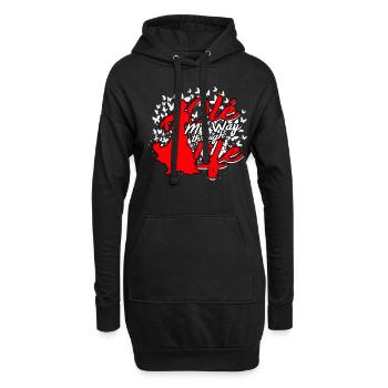 Flamenco Olé Mon chemin dans la vie - Sweat-shirt à capuche long Femme - noir - Devant