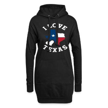 Texas Ich Liebe - Hoodie-Kleid - Schwarz - Vorne