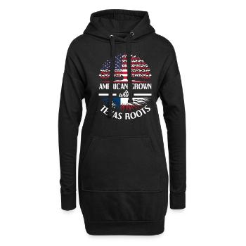 Américain aux racines texanes - Sweat-shirt à capuche long Femme - noir - Devant