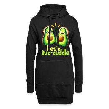 Faisons des câlins avo motif mignon - Sweat-shirt à capuche long Femme - noir - Devant