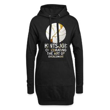 Kintsugi célèbre l’art de vaincre - Sweat-shirt à capuche long Femme - noir - Devant