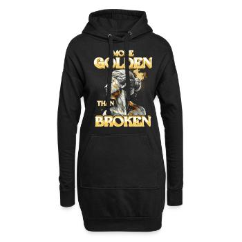 Kintsugi Kintsukuroi Plus doré que brisé - Sweat-shirt à capuche long Femme - noir - Devant