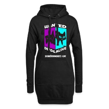 Physik Quanten Nerd Dead Alive Schrödingers Katze - Hoodie-Kleid - Schwarz - Vorne